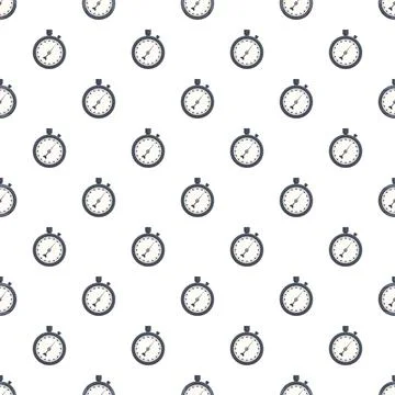 Stopwatch timer seamless pattern measuring time and speed Stock Illustration