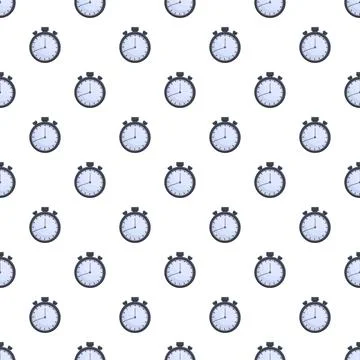 Stopwatch timer seamless pattern repeating on white background イラスト素材