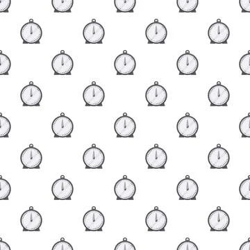 Stopwatch timer seamless pattern on white background Illustrazione stock