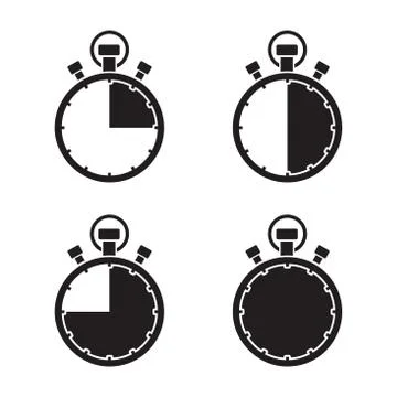 Stopwatch timer set Illustrazione stock