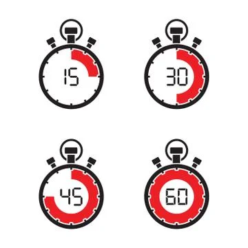 Stopwatch timer set Stock Illustration