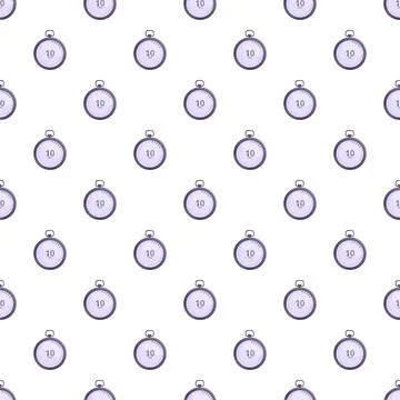 Stopwatch timer showing 10 minutes seamless pattern Stock Illustration