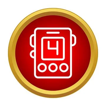 Stopwatch timer showing number four icon Illustrazione stock