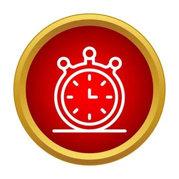 Stopwatch timer tracking time red circle icon 스톡 일러스트