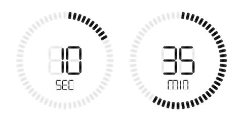 Stopwatch timer vector digital countdown 스톡 일러스트
