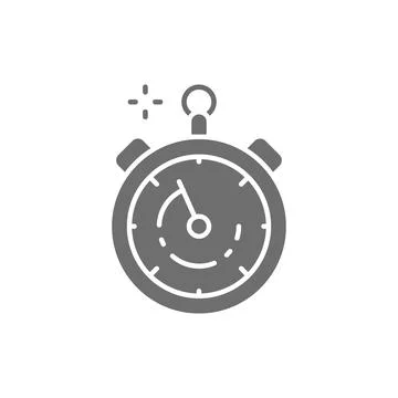 Stopwatch, timer, watch gray icon. Isolated on white background Stock Illustration