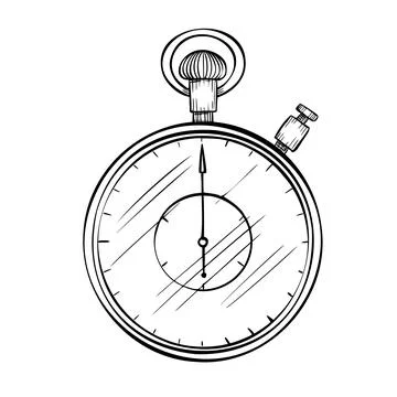 Stopwatch for timing. Vector illustration of chronometer on isolated background Stock Illustration