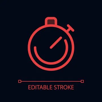 Stopwatch tool pixel perfect glassmorphism ui icon for dark theme Stock-Illustration