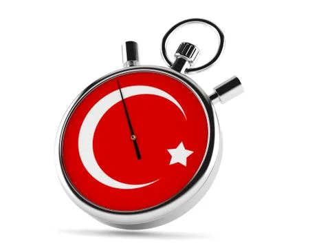 Stopwatch with turkish flag Stock Illustration