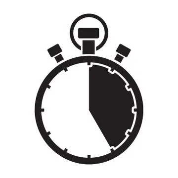 Stopwatch twenty five minute Stock Illustration