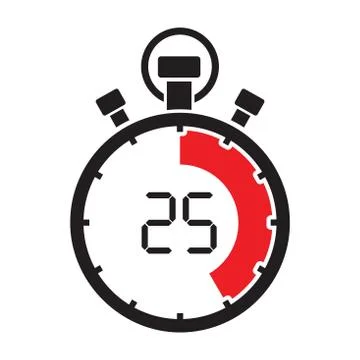 Stopwatch twenty five minute Stock-Illustration