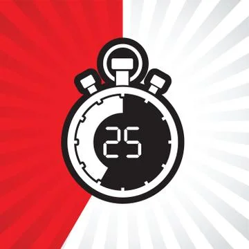 Stopwatch twenty five minute Stock-Illustration
