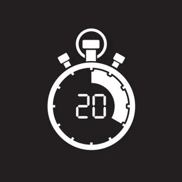 Stopwatch twenty minute 스톡 일러스트