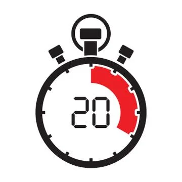 Stopwatch twenty minute Stock Illustration