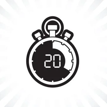 Stopwatch twenty minute Stock Illustration