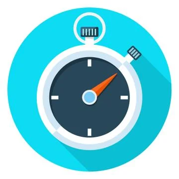 Stopwatch vector flat illustration. Stock Illustration