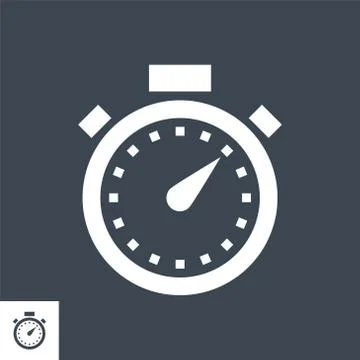 Stopwatch Vector Glyph Icon Stock Illustration