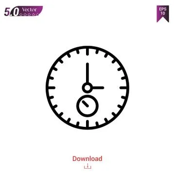 Stopwatch vector icon. Best modern, simple, isolated, flat icon for website d Illustrazione stock