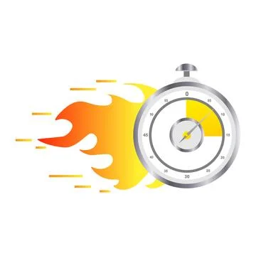 The stopwatch is on. vector illustration on a white background Illustrazione stock