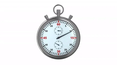 Stopwatch on white background. 3D render Stock Footage 71293250