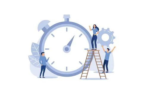 Stopwatch on white background, express services, time management concept, fas Stock Illustration