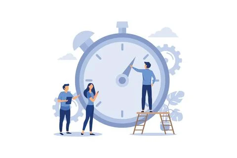Stopwatch on white background, express services, time management concept, fas Stock Illustration