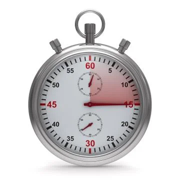 Stopwatch on white background. Isolated 3D image Illustrazione stock