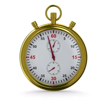 Stopwatch on white background. Isolated 3D image Illustrazione stock
