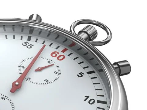Stopwatch on white background. Isolated 3D image Stock Illustration