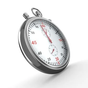 Stopwatch on white background. Isolated 3D image 스톡 일러스트