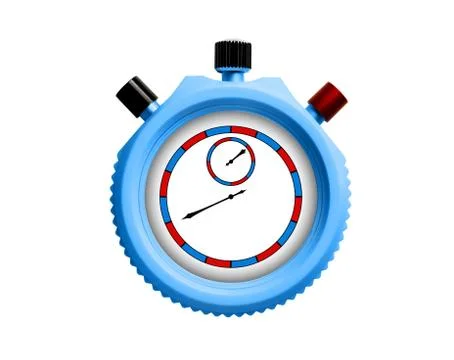 Stopwatch on white background. Isolated 3D image Stock Photos