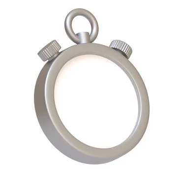 Stopwatch on a white isolated background. Front view. 3d render 스톡 일러스트