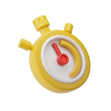 Stopwatch, yellow timer with buttons Stock Illustration