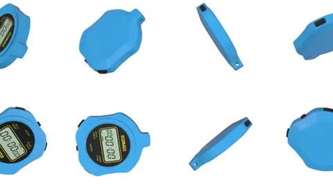 Stopwatches Falling on a White Background. Stopwatch Timer 3D Animation. 4K Stock Footage 311847816
