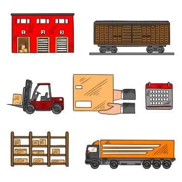 Storage and delivery service elements イラスト素材