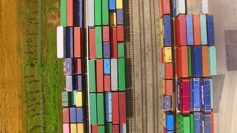 Storage and freight terminal. Vídeo Stock 72029389