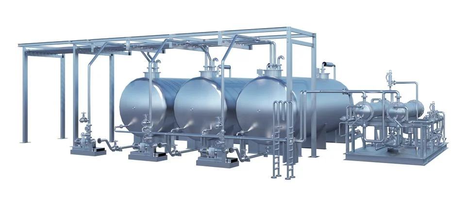 Storage and pumping of tar Stock Illustration