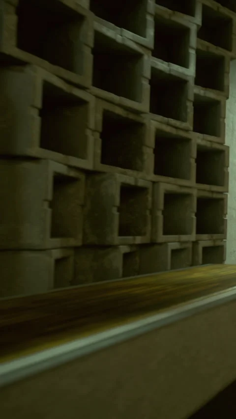 Storage area with boxes and shelves in an old building Stock Footage 339941812