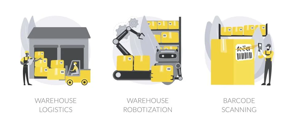 Storage automation abstract concept vector illustrations. Stock Illustration