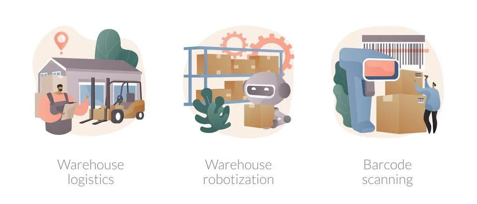 Storage automation abstract concept vector illustrations. 스톡 일러스트
