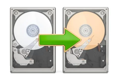 Storage backup concept with HDD, 3D rendering Stock Illustration