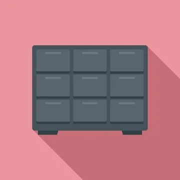 Storage bank boxes icon, flat style Stock Illustration
