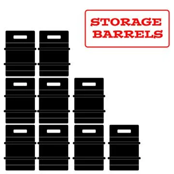 Storage barels on white background Stock Illustration