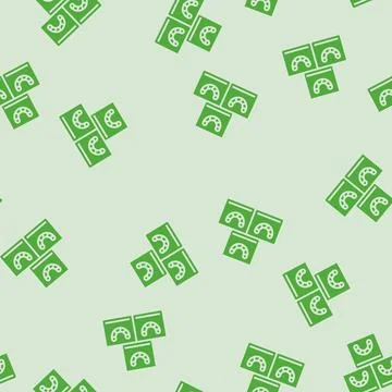 Storage basket bedroom interior glyph seamless pattern Stock Illustration