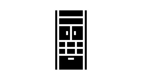 Storage bathroom interior glyph icon animation Stock Footage 326157899