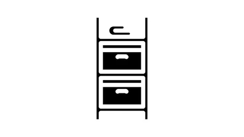 Storage bathroom interior glyph icon animation Stock Footage 326746088