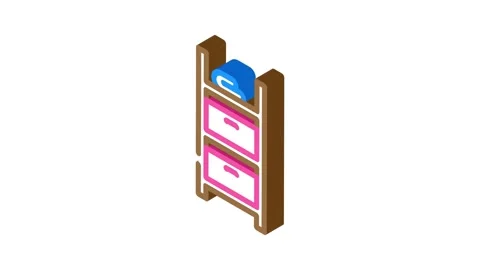 Storage bathroom interior isometric icon animation Stock Footage 327293920