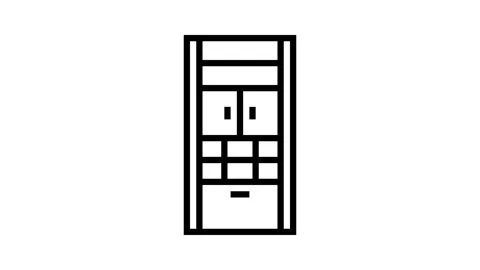 Storage bathroom interior line icon animation Stock Footage 326136110