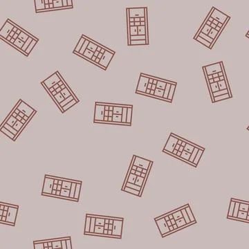Storage bathroom interior line seamless pattern Stock Illustration