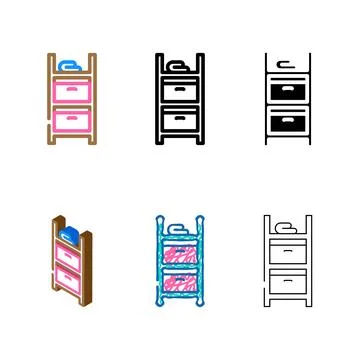 Storage bathroom interior variants color icon vector Stock Illustration